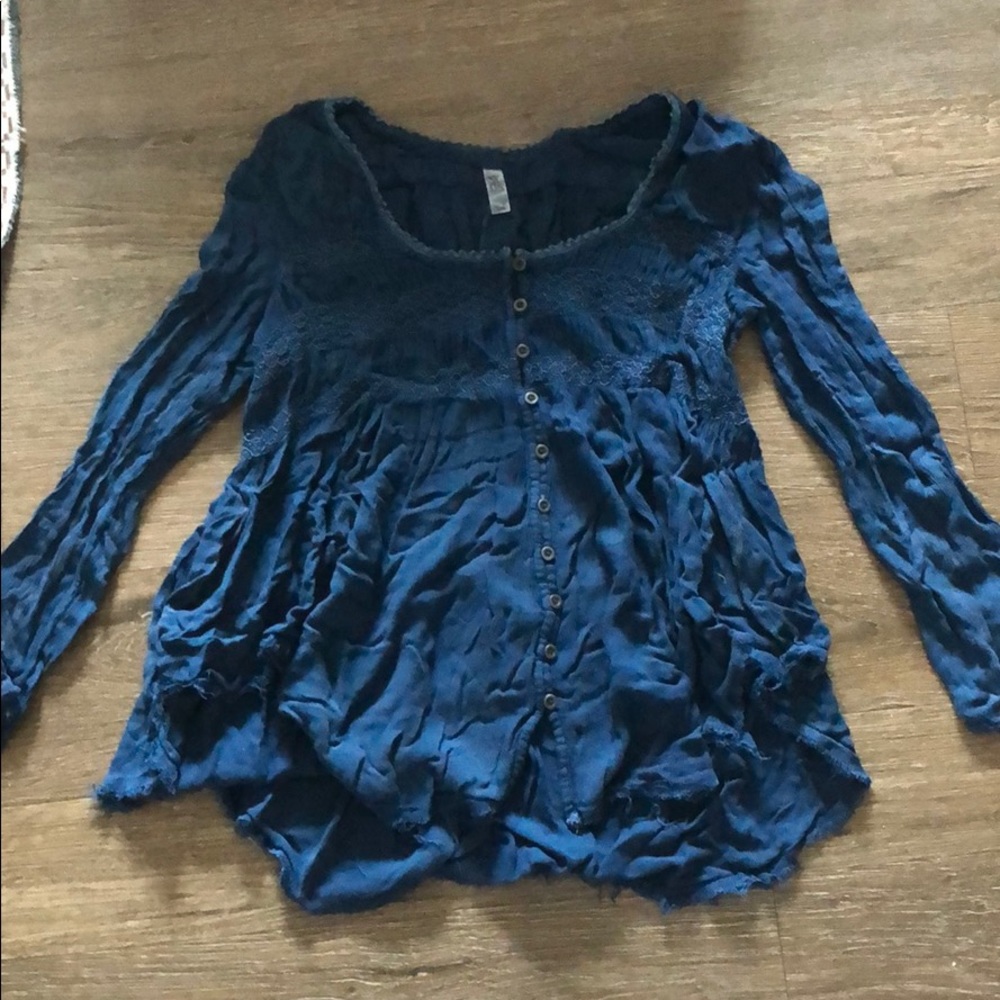 Free people blouse, embroidered casual